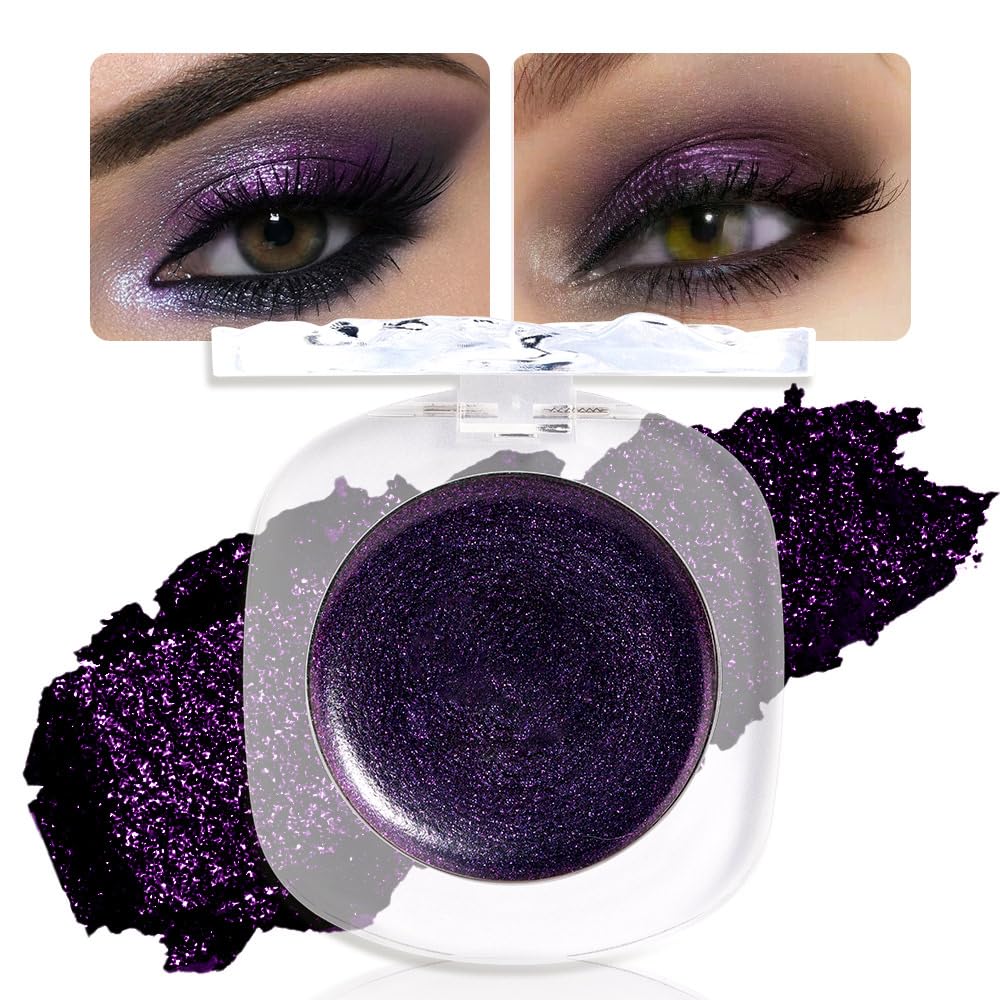 FeiCuiYun Dark Purple Glitter Eyeshadow Palette front view