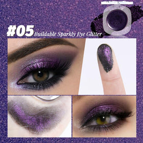 FeiCuiYun Dark Purple Glitter Eyeshadow Palette with applicator