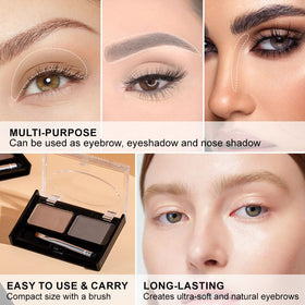 FeiCuiYun Eyebrow Powder Kit open showing two-tone palette