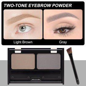 FeiCuiYun Eyebrow Powder Kit showing medium brown and grey shades