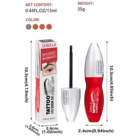 FeiCuiYun Eyebrow Tattoo Gel Dark Brown with makeup accessories