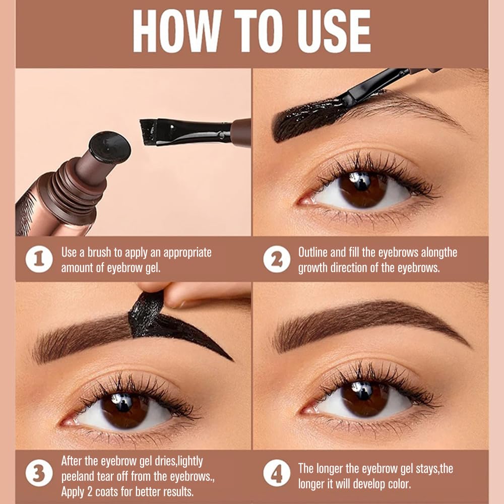 FeiCuiYun Eyebrow Tattoo Peel Off Tint Gel application on brows