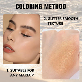 FeiCuiYun Glitter Eyeshadow Palette on a makeup vanity
