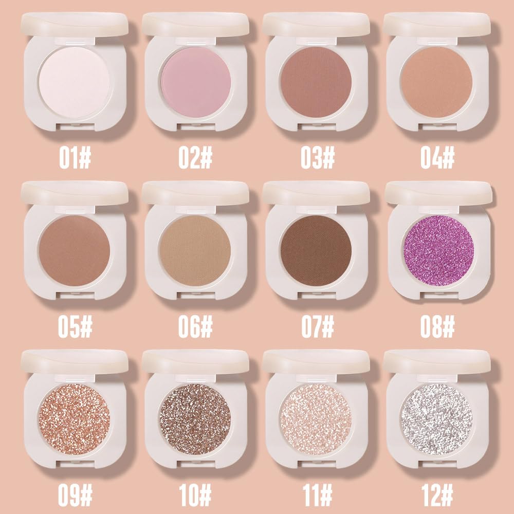 FeiCuiYun Light Brown Matte Eye Shadow Palette in hand for size reference