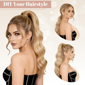 FELENDY ponytail extension in a high ponytail style