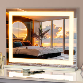 FENCHILIN 23" x 18" RGB Backlit Vanity Mirror front view