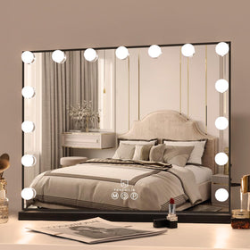 FENCHILIN Vanity Mirror with Lights front view showing bright lighting
