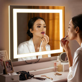 FENCHILIN Vanity Mirror with Lights showing warm light mode