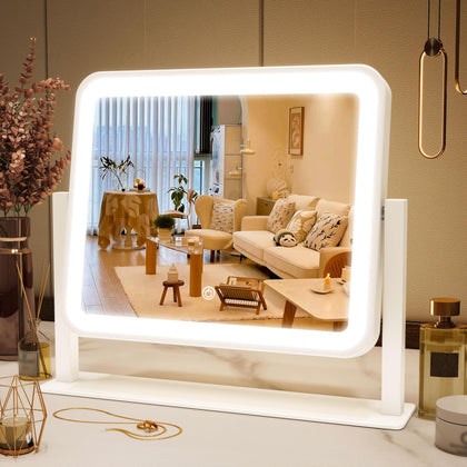 FENNIO 16"×13" Vanity Mirror front view with lights