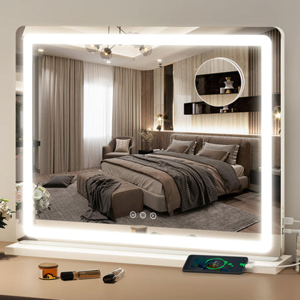 FENNIO 23-inch x 18-inch Vanity Mirror with lights front view