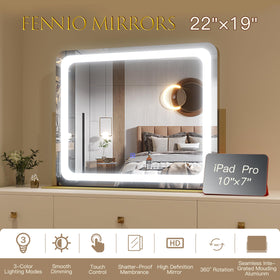 FENNIO Gold Vanity Mirror with warm light setting