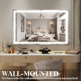 FENNIO Large Vanity Mirror 40" x 28" with shatter-resistant glass