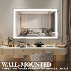 FENNIO Large Vanity Mirror on a tabletop with makeup products