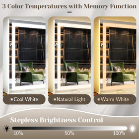 FENNIO Large Vanity Mirror side view showcasing lighting