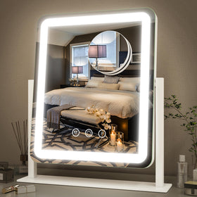 FENNIO LED Lighted Makeup Mirror front view with touch controls