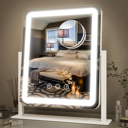 FENNIO LED Lighted Makeup Mirror front view with touch controls