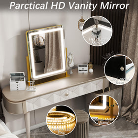 FENNIO LED Makeup Mirror with adjustable brightness controls
