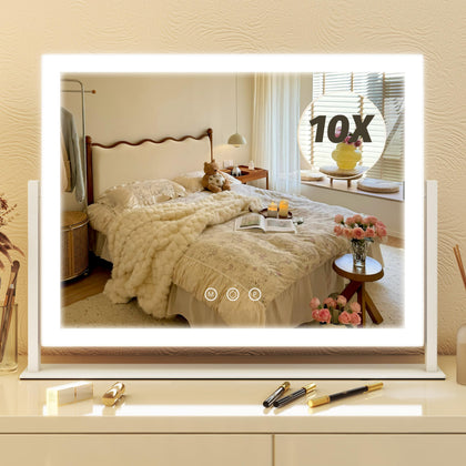 FENNIO Vanity Mirror 13'' x 17'' front view with lights