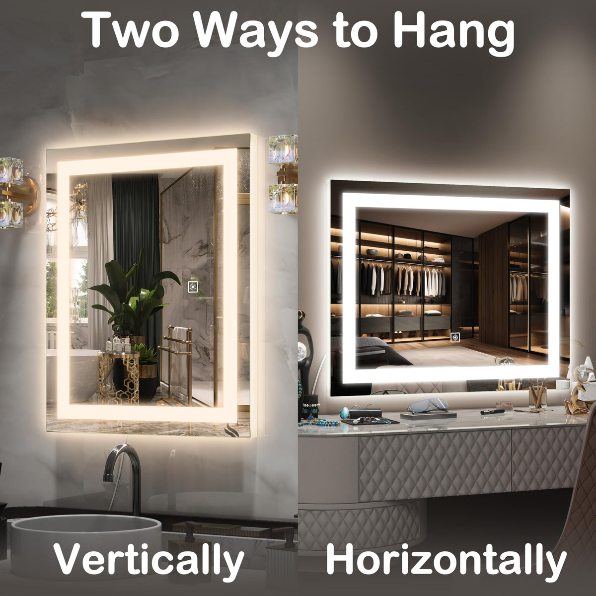 FENNIO Vanity Mirror in a bright makeup room
