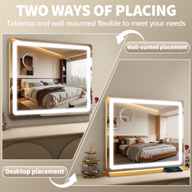 FENNIO Vanity Mirror on a tabletop with makeup accessories