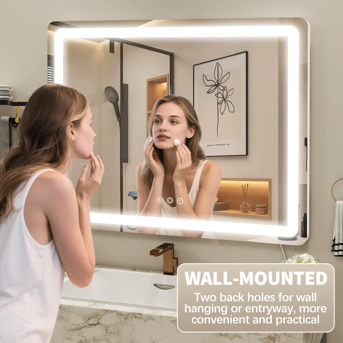 FENNIO Vanity Mirror packaging and accessories for wall mounting