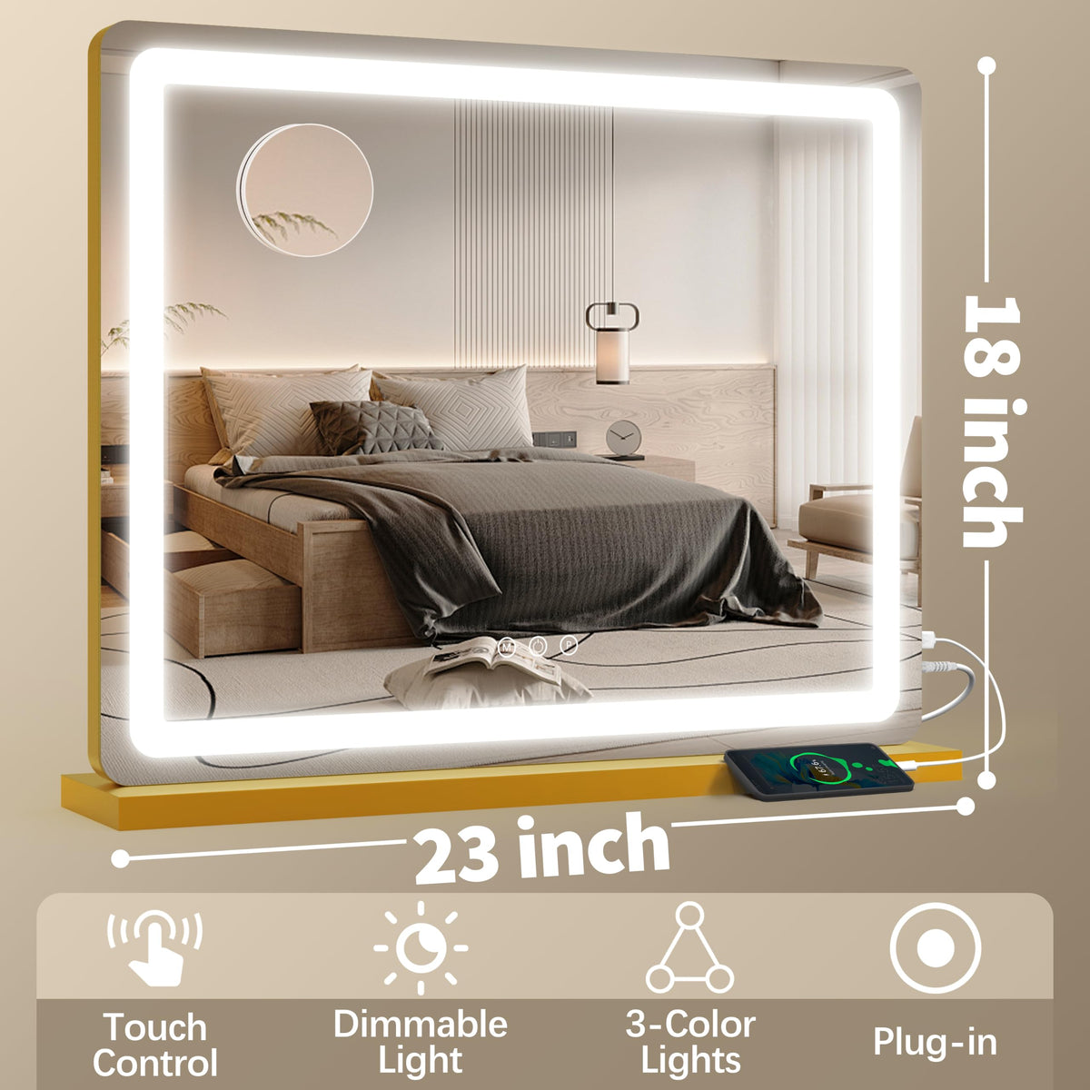 FENNIO Vanity Mirror packaging on display