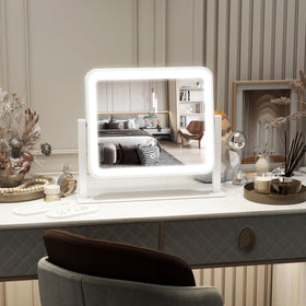 FENNIO Vanity Mirror tilted to show 360° rotation