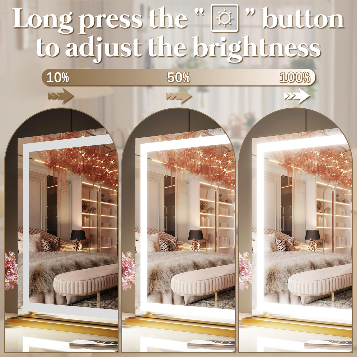 FENNIO Vanity Mirror with 10X magnification detail