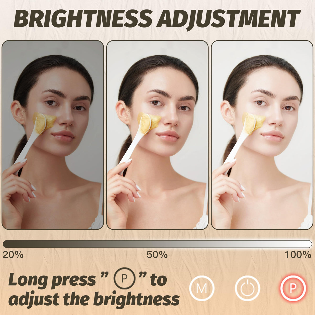 FENNIO Vanity Mirror with adjustable brightness settings