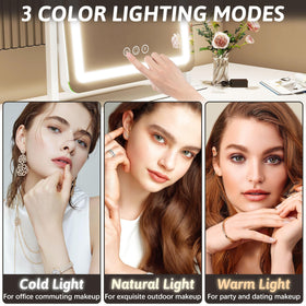 FENNIO Vanity Mirror with adjustable brightness settings