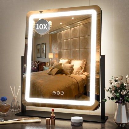 FENNIO Vanity Mirror with Lights front view, 19x22 inches