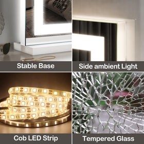 FENNIO Vanity Mirror with shatter-resistant glass detail