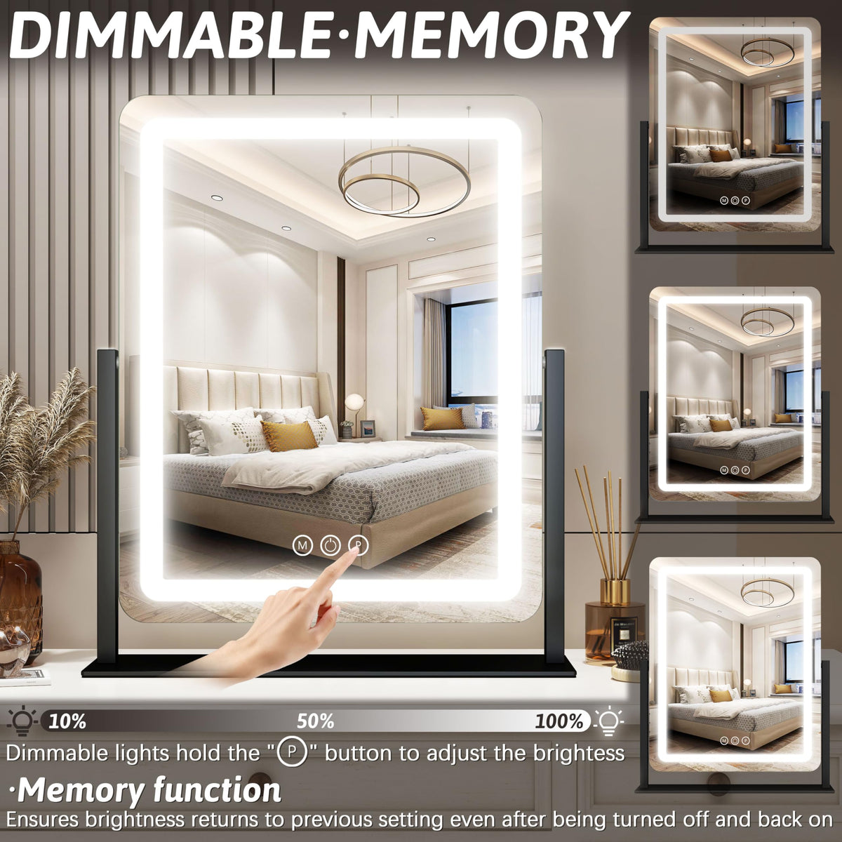 FENNIO Vanity Mirror with warm lighting mode