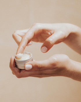 Feret Parfumeur balm being applied to lips