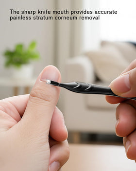 FERYES Cuticle Pusher showing sharp edge for precise trimming