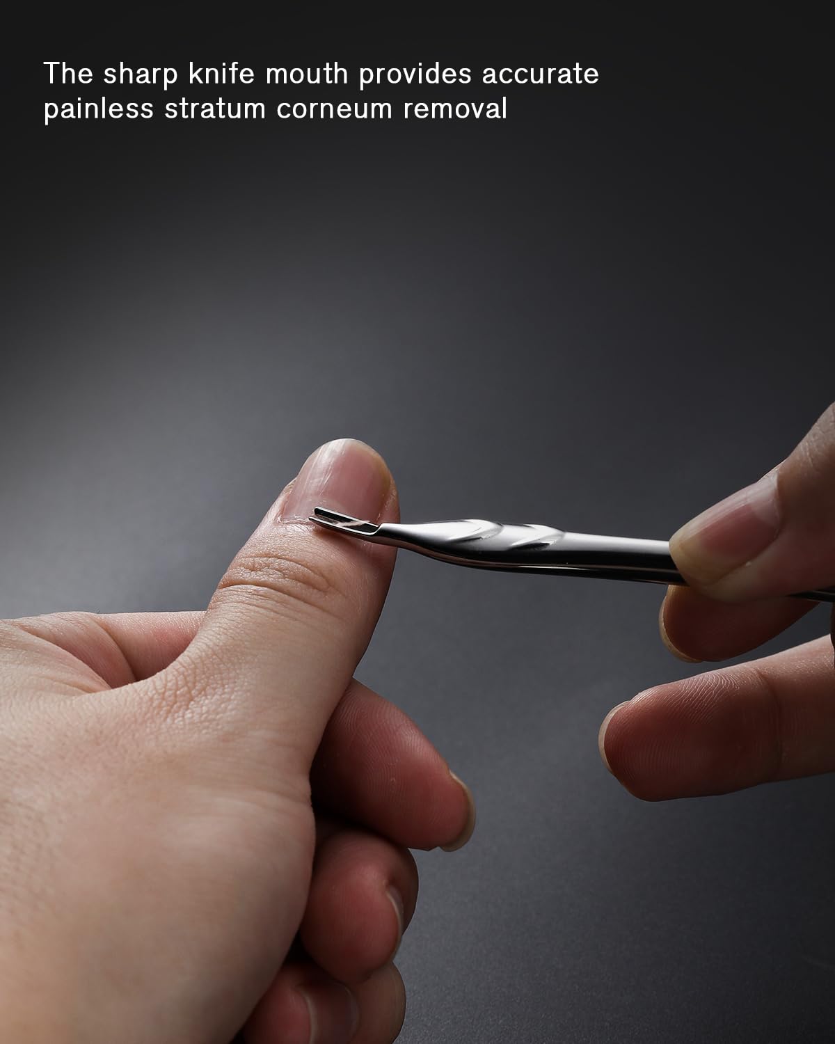 FERYES Cuticle Pusher used on fingernails during manicure