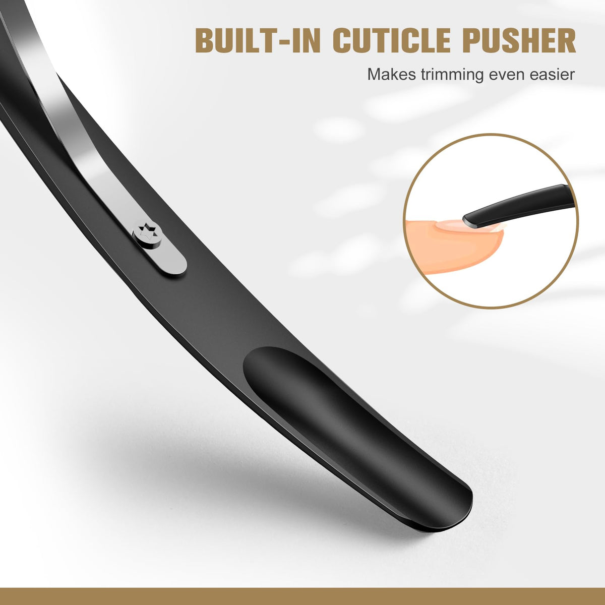 FERYES cuticle remover tool with built-in pusher