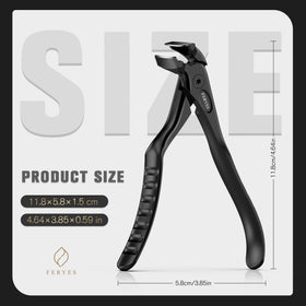 FERYES ergonomic nail clippers with detailed view of cutting edge