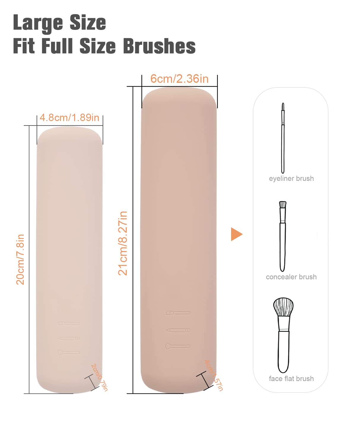 FERYES Large Travel Makeup Brush Holder dimensions and features
