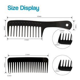 Fgail combs in use on wet curly hair