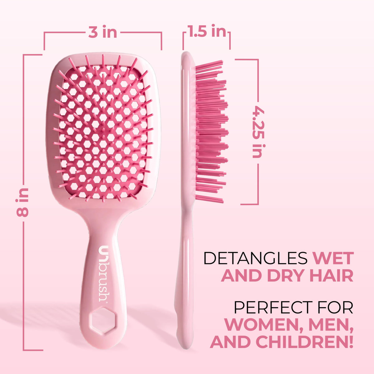 FHI Heat UNbrush Detangling Brush back view showcasing vented design