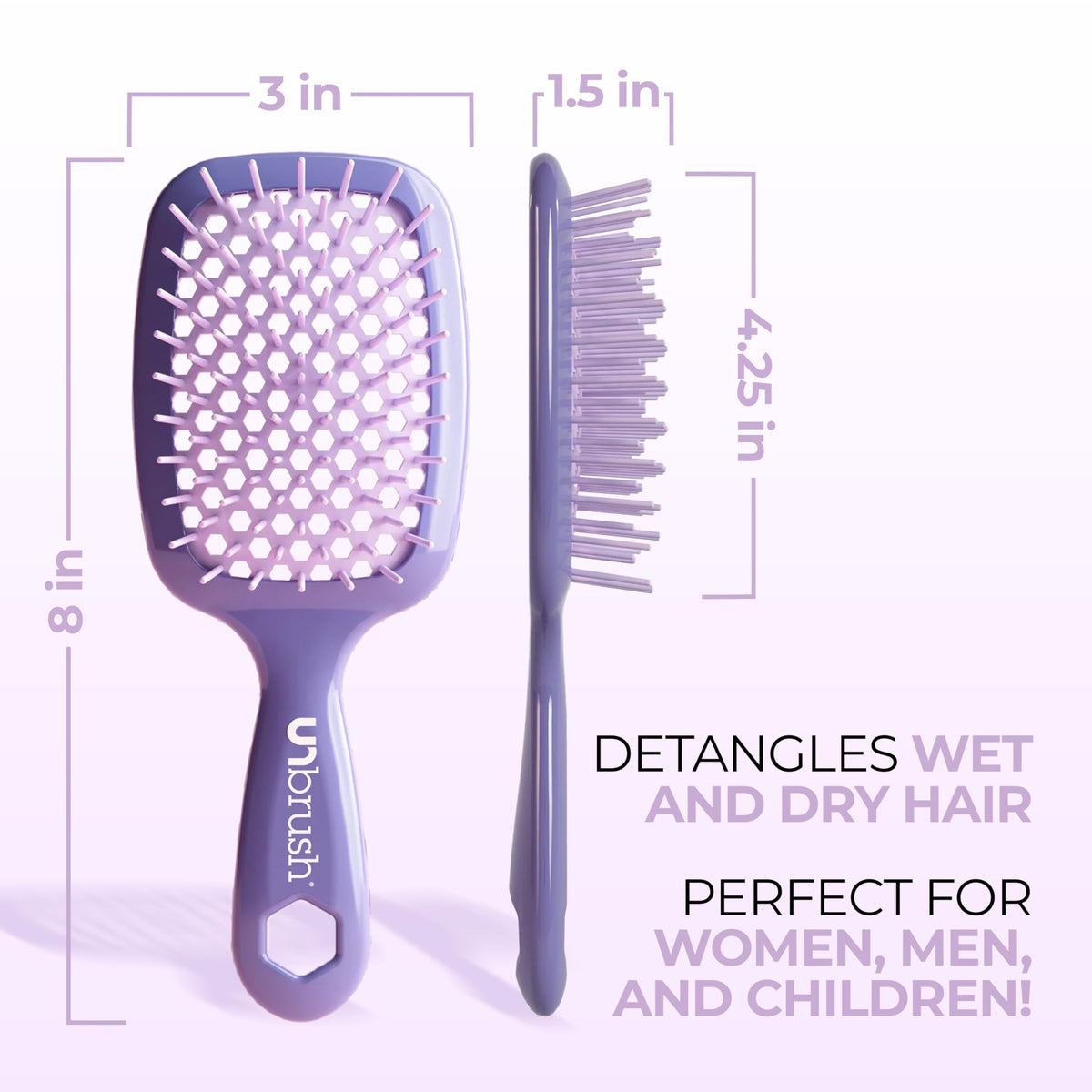 FHI Heat UNbrush Detangling Brush in hand demonstrating lightweight design