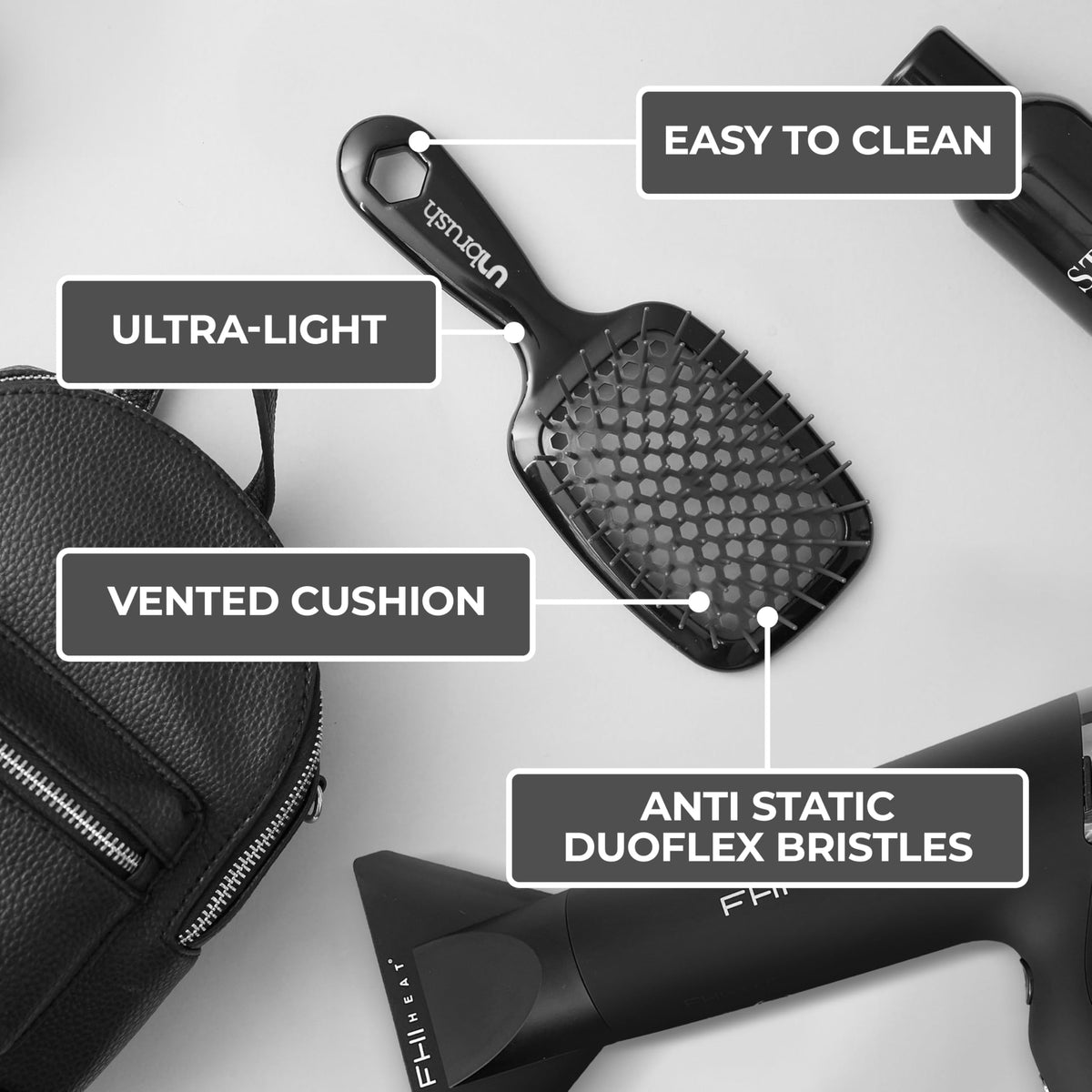 FHI Heat UNbrush Detangling Brush in use on wet hair