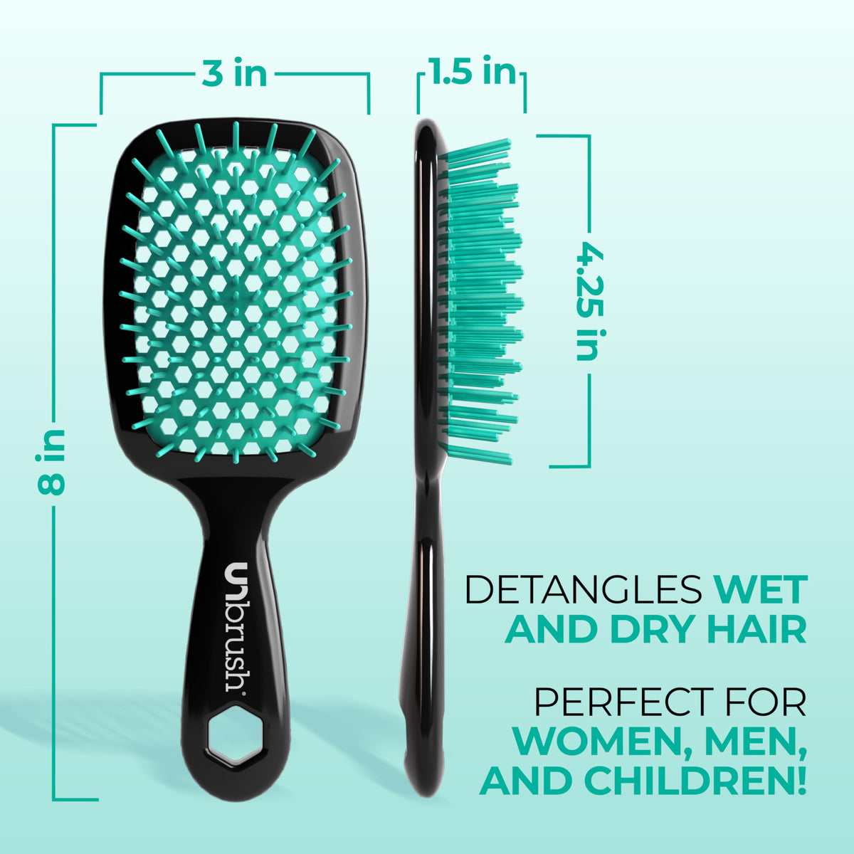 FHI Heat UNbrush Detangling Brush Lagoon close-up of bristles