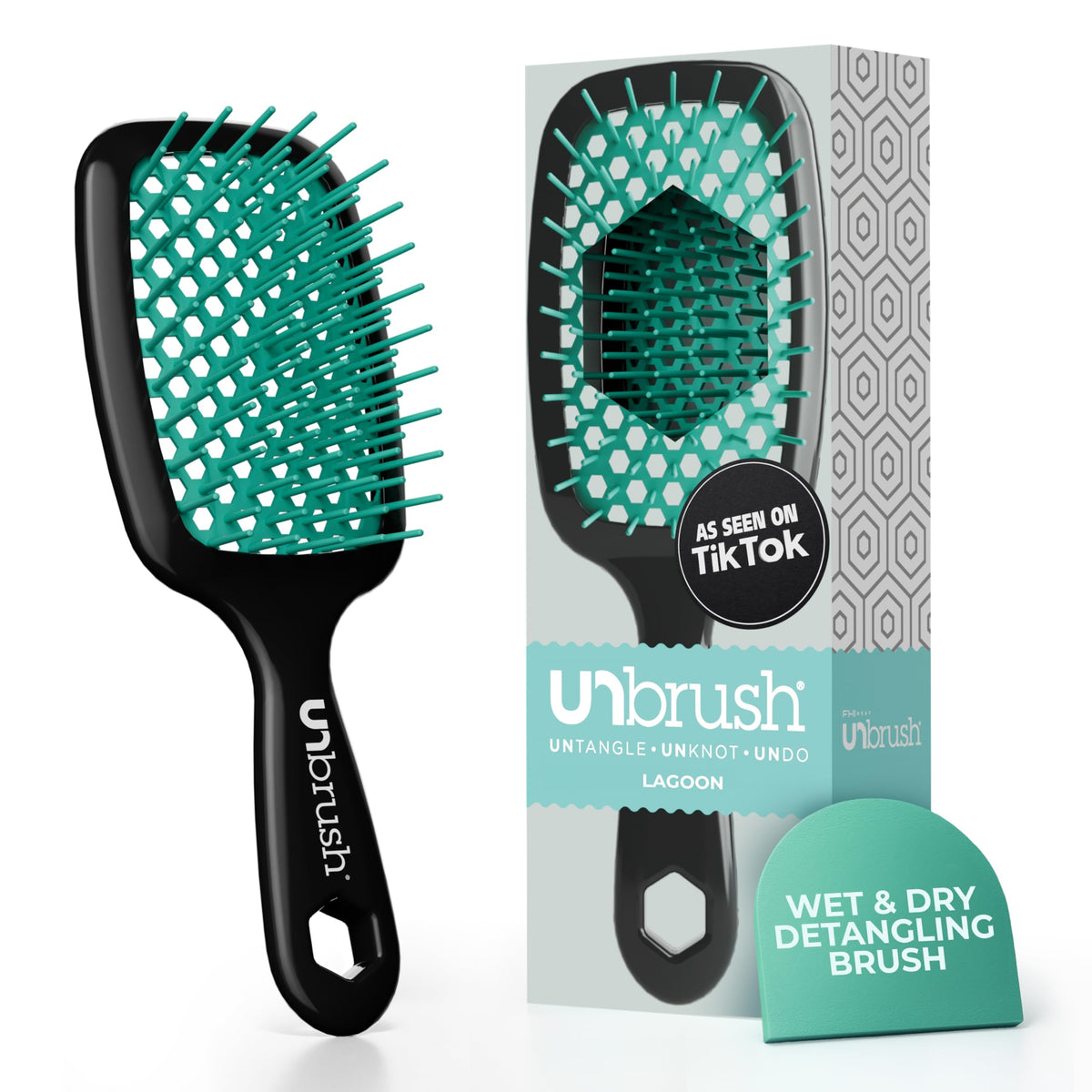 FHI Heat UNbrush Detangling Brush Lagoon front view