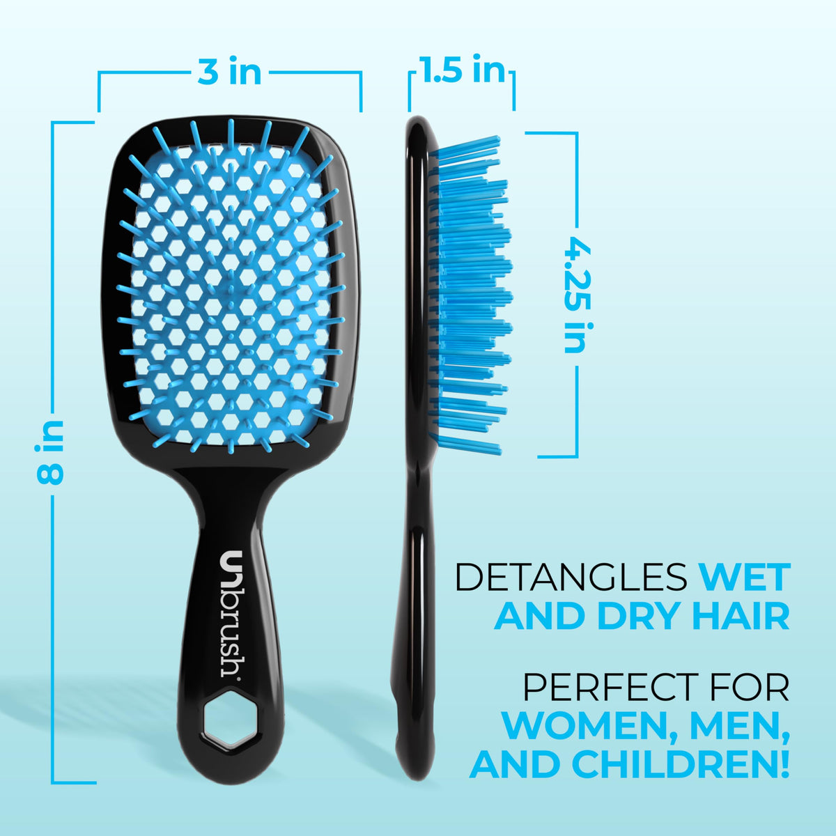 FHI Heat UNbrush Detangling Brush Ocean with bristles close-up