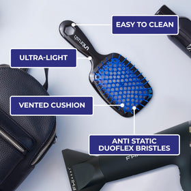 FHI Heat UNbrush Detangling Brush on a bathroom counter