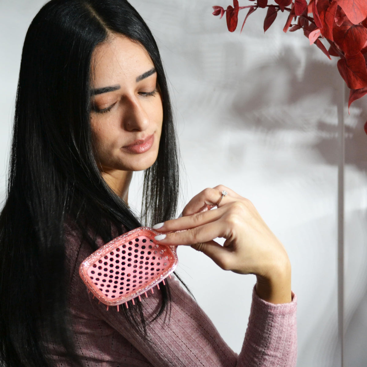 FHI Heat UNbrush Detangling Brush Ruby Peach back view