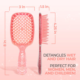 FHI Heat UNbrush Detangling Brush Ruby Peach close-up of bristles