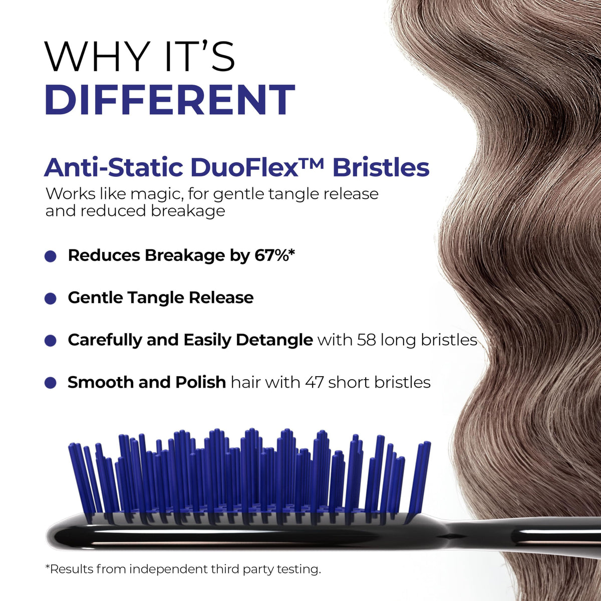 FHI Heat UNbrush Detangling Brush side view showing bristles